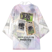 Jimothy The Raccoon Short Spines Long Story Kimono Vintage Polaroid Scrapbook Photography Collage