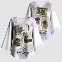 Jimothy The Raccoon Short Spines Long Story Kimono Sleeve Blouse Vintage Polaroid Scrapbook Photography Collage