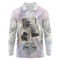 Jimothy The Raccoon Short Spines Long Story Long Sleeve Polo Shirt Vintage Polaroid Scrapbook Photography Collage