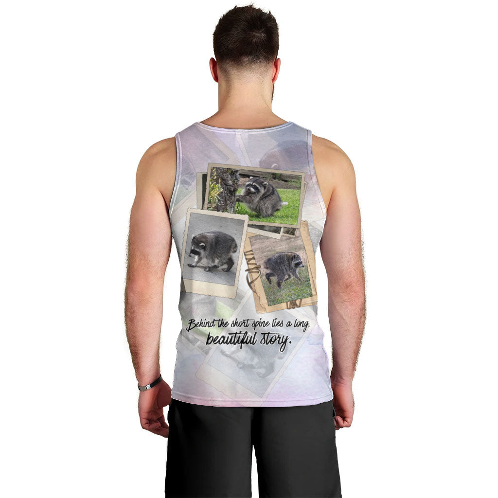 Jimothy The Raccoon Short Spines Long Story Men Tank Top Vintage Polaroid Scrapbook Photography Collage