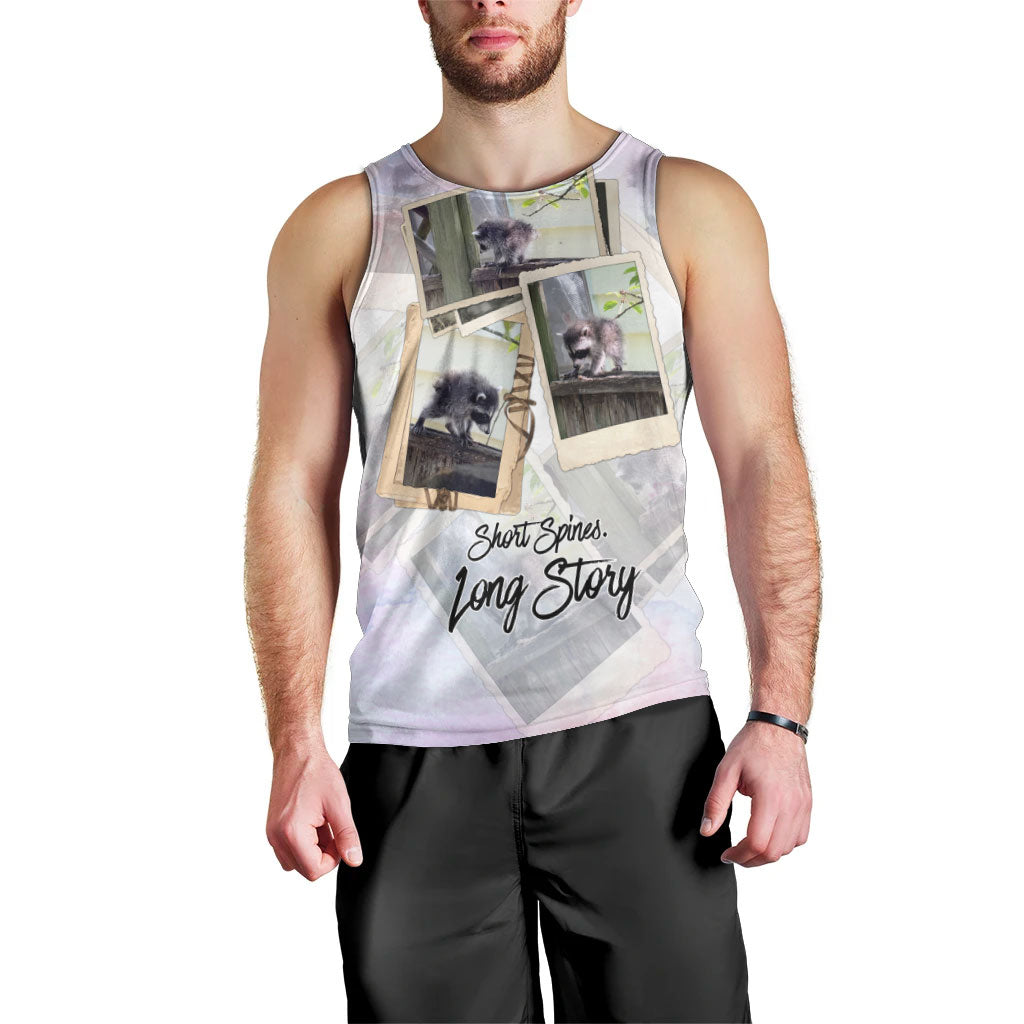 Jimothy The Raccoon Short Spines Long Story Men Tank Top Vintage Polaroid Scrapbook Photography Collage