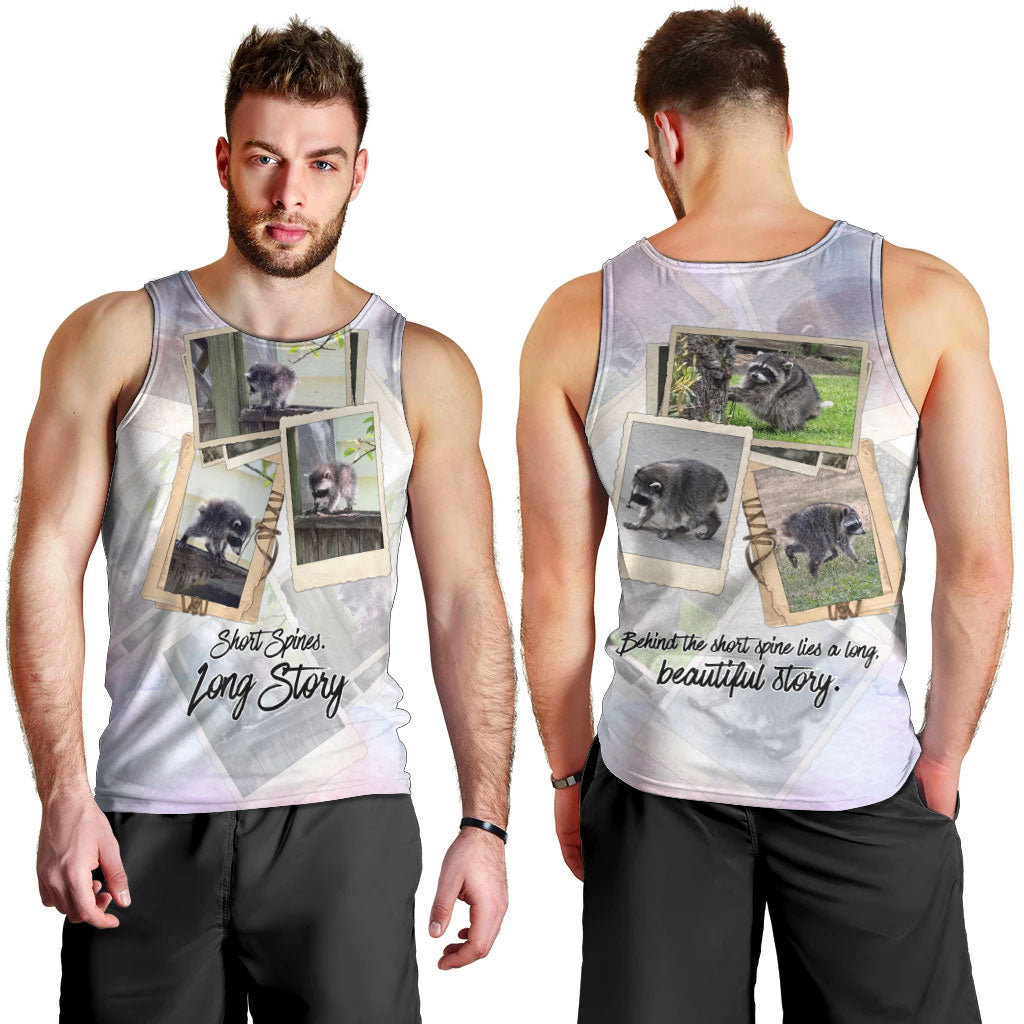 Jimothy The Raccoon Short Spines Long Story Men Tank Top Vintage Polaroid Scrapbook Photography Collage