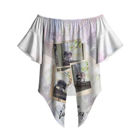Jimothy The Raccoon Short Spines Long Story Off Shoulder Wrap Waist Top Vintage Polaroid Scrapbook Photography Collage