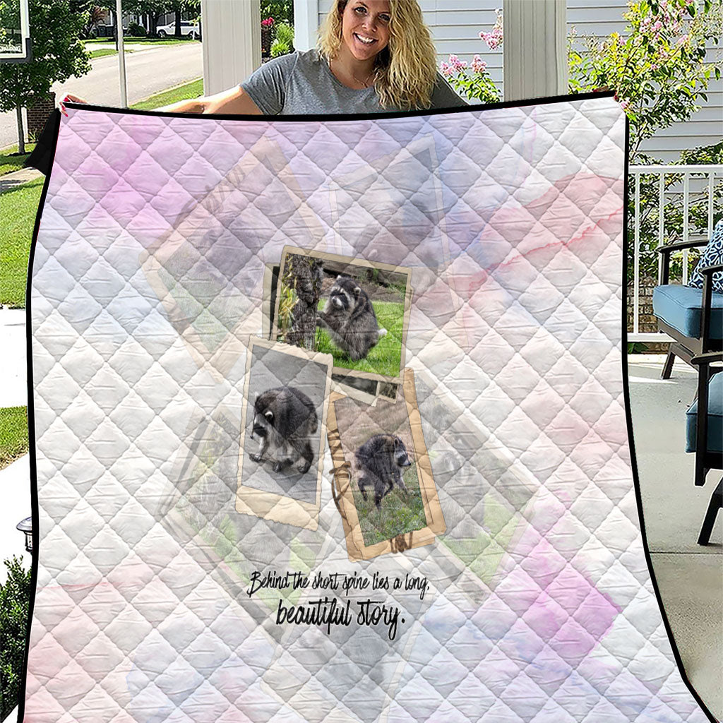 Jimothy The Raccoon Short Spines Long Story Quilt Vintage Polaroid Scrapbook Photography Collage