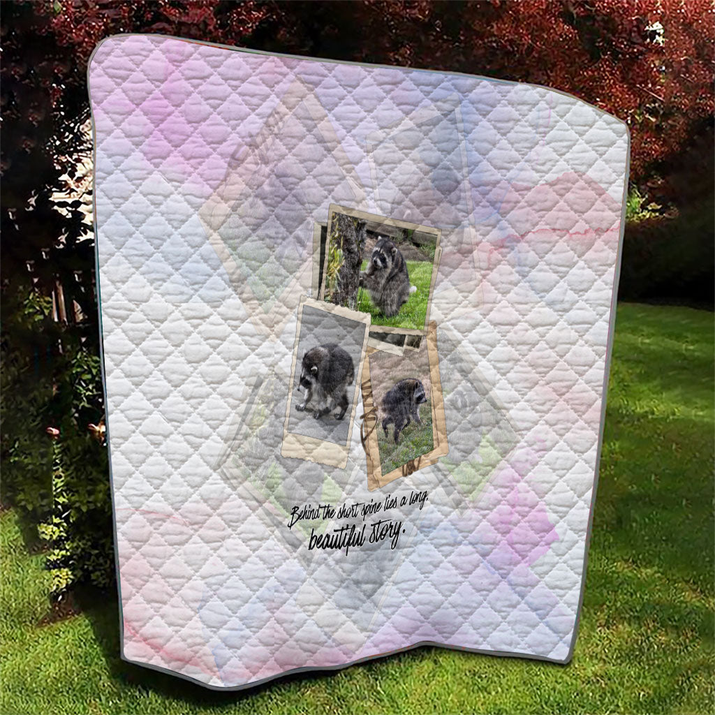Jimothy The Raccoon Short Spines Long Story Quilt Vintage Polaroid Scrapbook Photography Collage