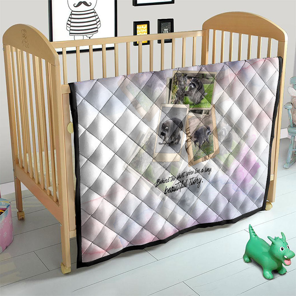 Jimothy The Raccoon Short Spines Long Story Quilt Vintage Polaroid Scrapbook Photography Collage
