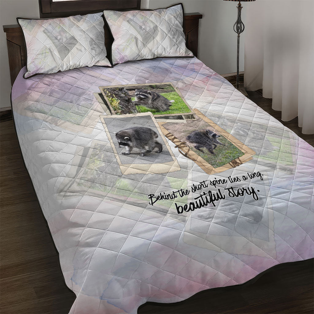 Jimothy The Raccoon Short Spines Long Story Quilt Bed Set Vintage Polaroid Scrapbook Photography Collage