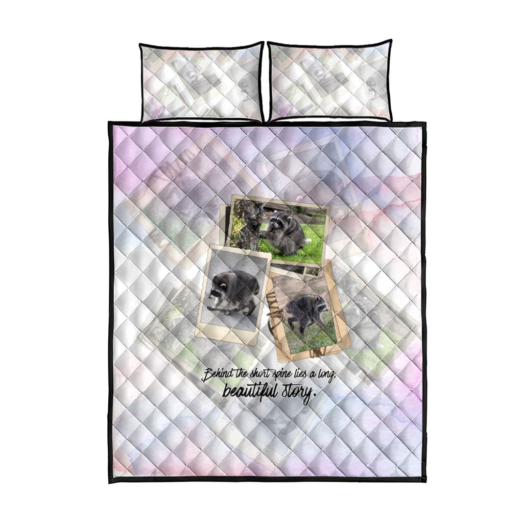 Jimothy The Raccoon Short Spines Long Story Quilt Bed Set Vintage Polaroid Scrapbook Photography Collage