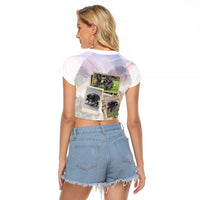Jimothy The Raccoon Short Spines Long Story Raglan Cropped T Shirt Vintage Polaroid Scrapbook Photography Collage