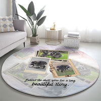 Jimothy The Raccoon Short Spines Long Story Round Carpet Vintage Polaroid Scrapbook Photography Collage