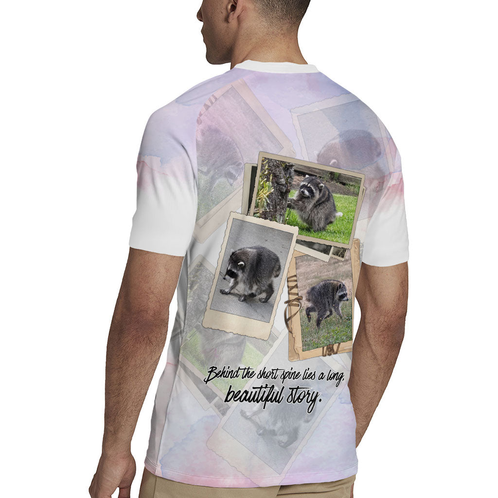 Jimothy The Raccoon Short Spines Long Story Rugby Jersey Vintage Polaroid Scrapbook Photography Collage