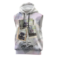 Jimothy The Raccoon Short Spines Long Story Sleeveless Hoodie Vintage Polaroid Scrapbook Photography Collage