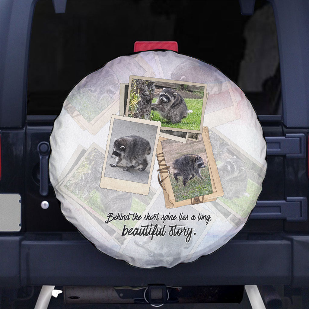 Jimothy The Raccoon Short Spines Long Story Spare Tire Cover Vintage Polaroid Scrapbook Photography Collage