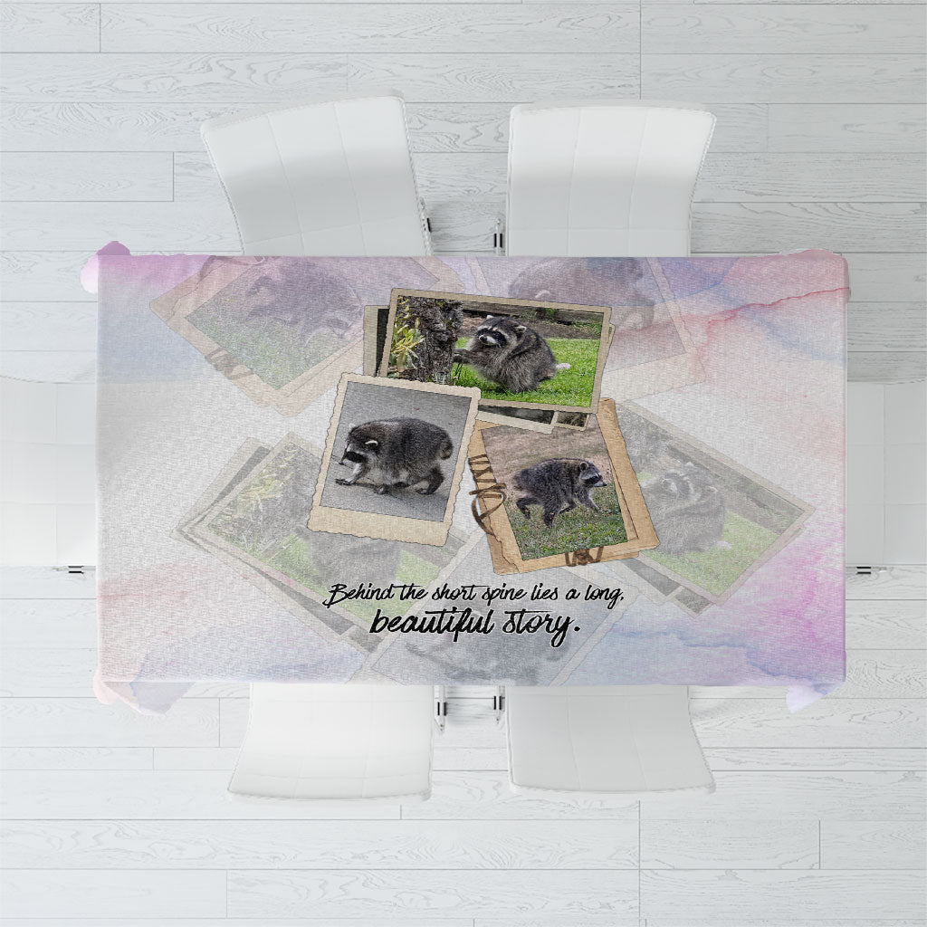 Jimothy The Raccoon Short Spines Long Story Tablecloth Vintage Polaroid Scrapbook Photography Collage