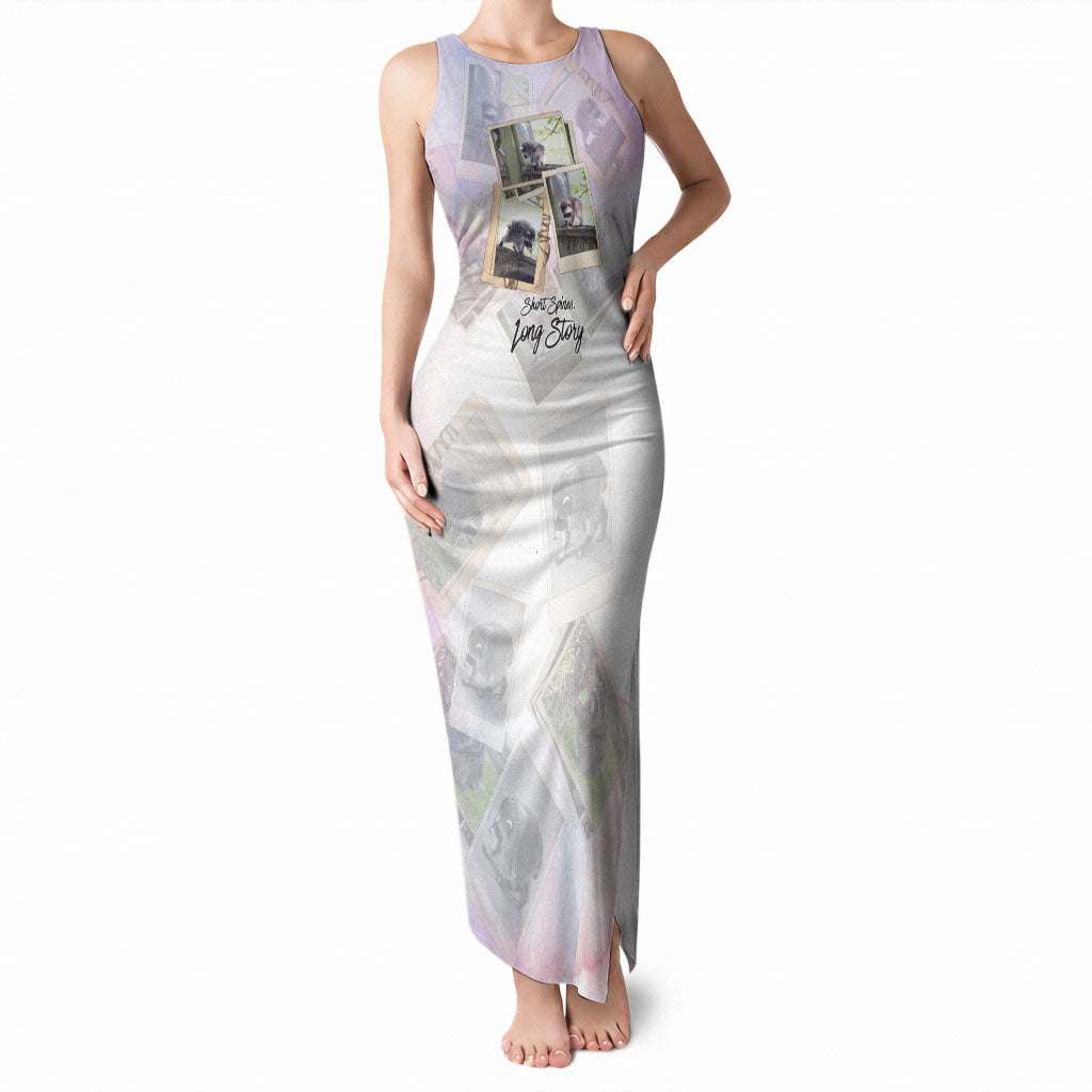Jimothy The Raccoon Short Spines Long Story Tank Maxi Dress Vintage Polaroid Scrapbook Photography Collage