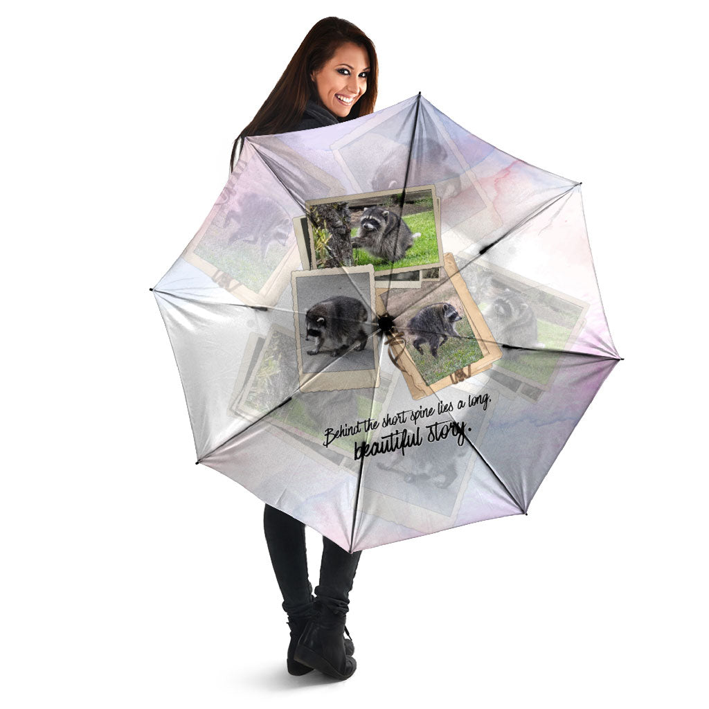 Jimothy The Raccoon Short Spines Long Story Umbrella Vintage Polaroid Scrapbook Photography Collage