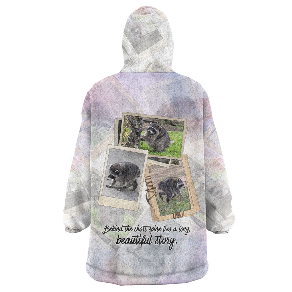 Jimothy The Raccoon Short Spines Long Story Wearable Blanket Hoodie Vintage Polaroid Scrapbook Photography Collage