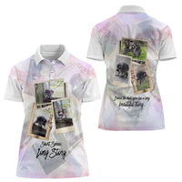 Jimothy The Raccoon Short Spines Long Story Women Polo Shirt Vintage Polaroid Scrapbook Photography Collage