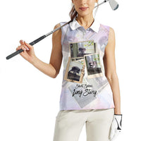 Jimothy The Raccoon Short Spines Long Story Women Sleeveless Polo Shirt Vintage Polaroid Scrapbook Photography Collage