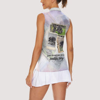 Jimothy The Raccoon Short Spines Long Story Women Sleeveless Polo Shirt Vintage Polaroid Scrapbook Photography Collage