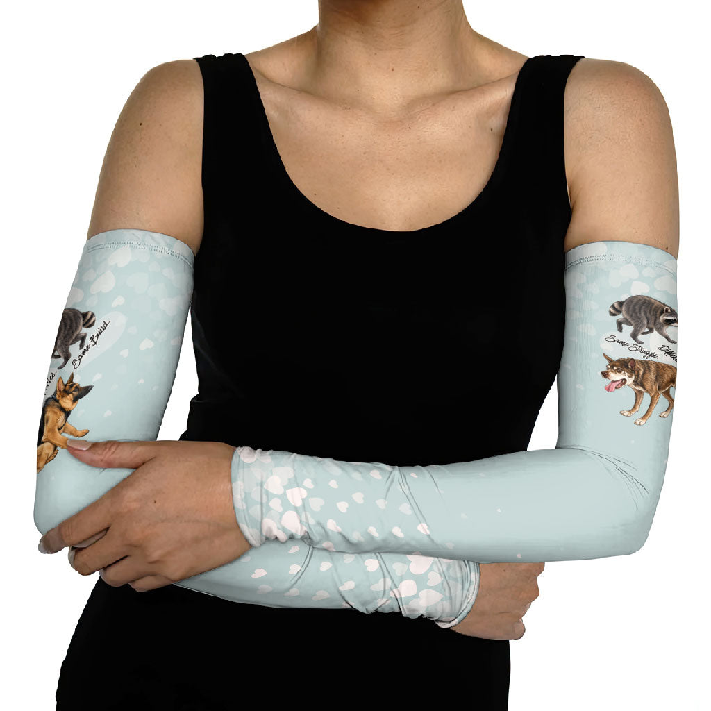 Jimothy The Raccoon And Dogs Arm Sleeves Different Species Same Build Inspirational Heart