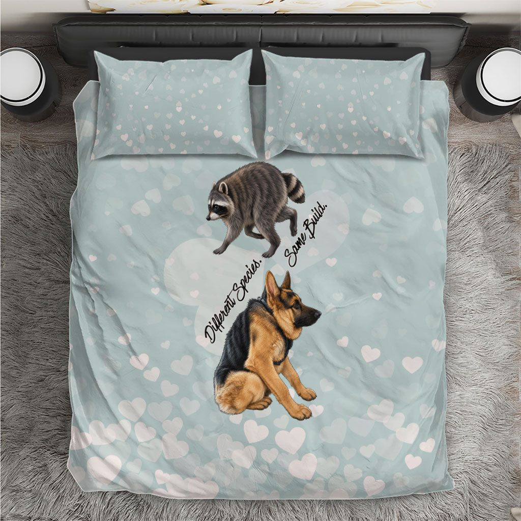 Jimothy The Raccoon And Dogs Bedding Set Different Species Same Build Inspirational Heart