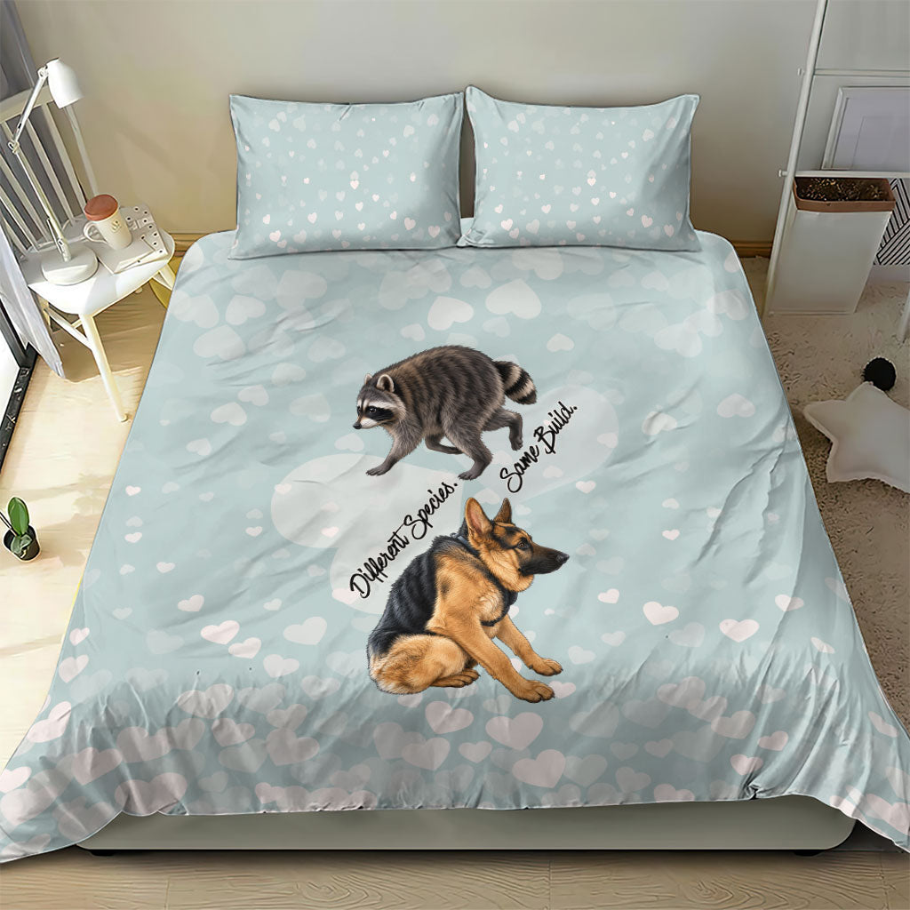 Jimothy The Raccoon And Dogs Bedding Set Different Species Same Build Inspirational Heart