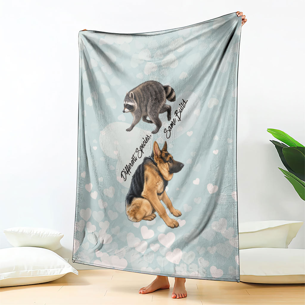 Jimothy The Raccoon And Dogs Blanket Different Species Same Build Inspirational Heart