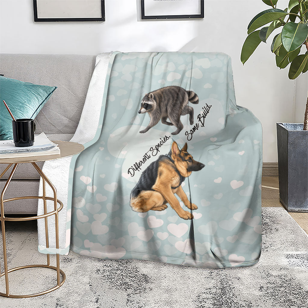 Jimothy The Raccoon And Dogs Blanket Different Species Same Build Inspirational Heart