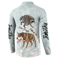 Jimothy The Raccoon And Dogs Button Sweatshirt Different Species Same Build Inspirational Heart