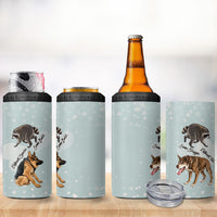 Jimothy The Raccoon And Dogs 4 in 1 Can Cooler Tumbler Different Species Same Build Inspirational Heart