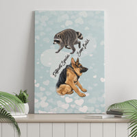 Jimothy The Raccoon And Dogs Canvas Wall Art Different Species Same Build Inspirational Heart