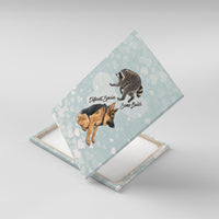 Jimothy The Raccoon And Dogs Canvas Wall Art Different Species Same Build Inspirational Heart