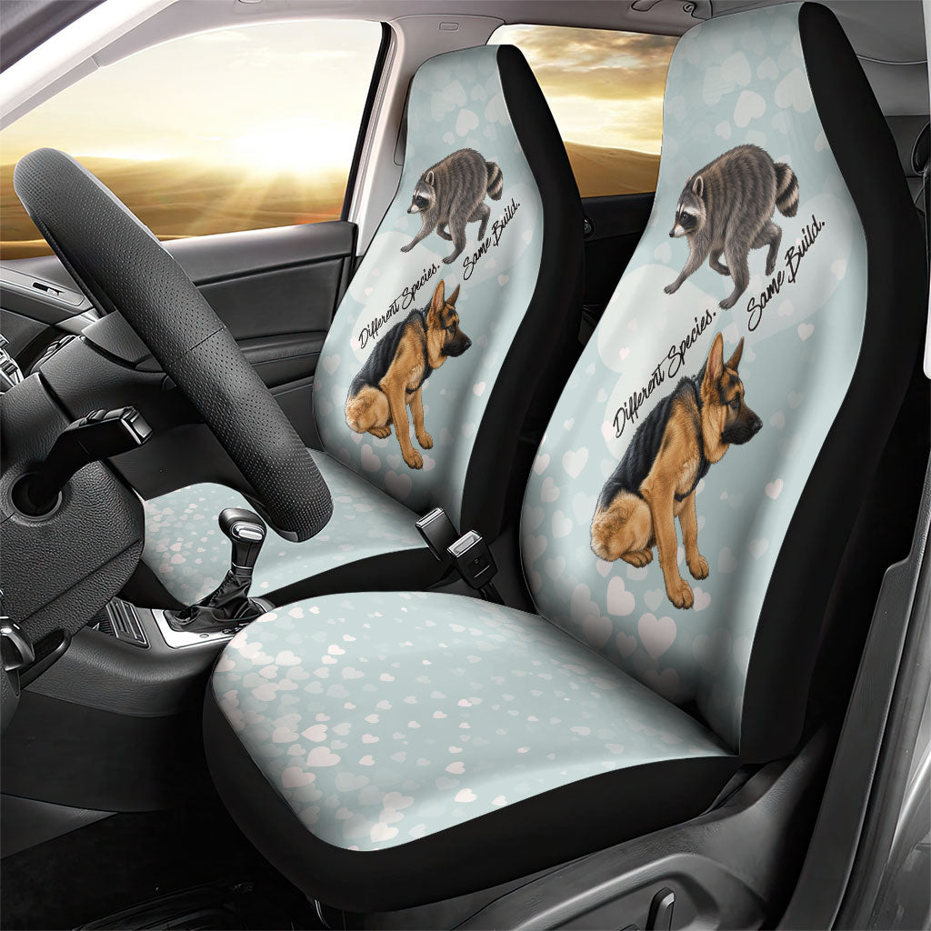 Jimothy The Raccoon And Dogs Car Seat Cover Different Species Same Build Inspirational Heart