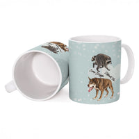 Jimothy The Raccoon And Dogs Ceramic Mug Different Species Same Build Inspirational Heart