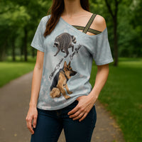 Jimothy The Raccoon And Dogs Cross Shoulder Shirt Different Species Same Build Inspirational Heart