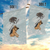 Jimothy The Raccoon And Dogs Garden Flag Different Species Same Build Inspirational Heart