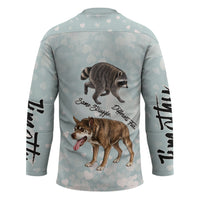 Jimothy The Raccoon And Dogs Hockey Jersey Different Species Same Build Inspirational Heart