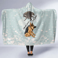 Jimothy The Raccoon And Dogs Hooded Blanket Different Species Same Build Inspirational Heart