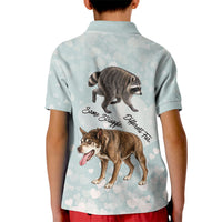 Jimothy The Raccoon And Dogs Kid Polo Shirt Different Species Same Build Inspirational Heart
