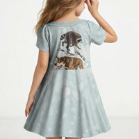 Jimothy The Raccoon And Dogs Kid Short Sleeve Dress Different Species Same Build Inspirational Heart
