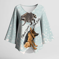 Jimothy The Raccoon And Dogs Kimono Sleeve Blouse Different Species Same Build Inspirational Heart