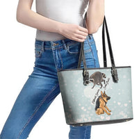 Jimothy The Raccoon And Dogs Leather Tote Bag Different Species Same Build Inspirational Heart