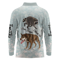 Jimothy The Raccoon And Dogs Long Sleeve Polo Shirt Different Species Same Build Inspirational Heart