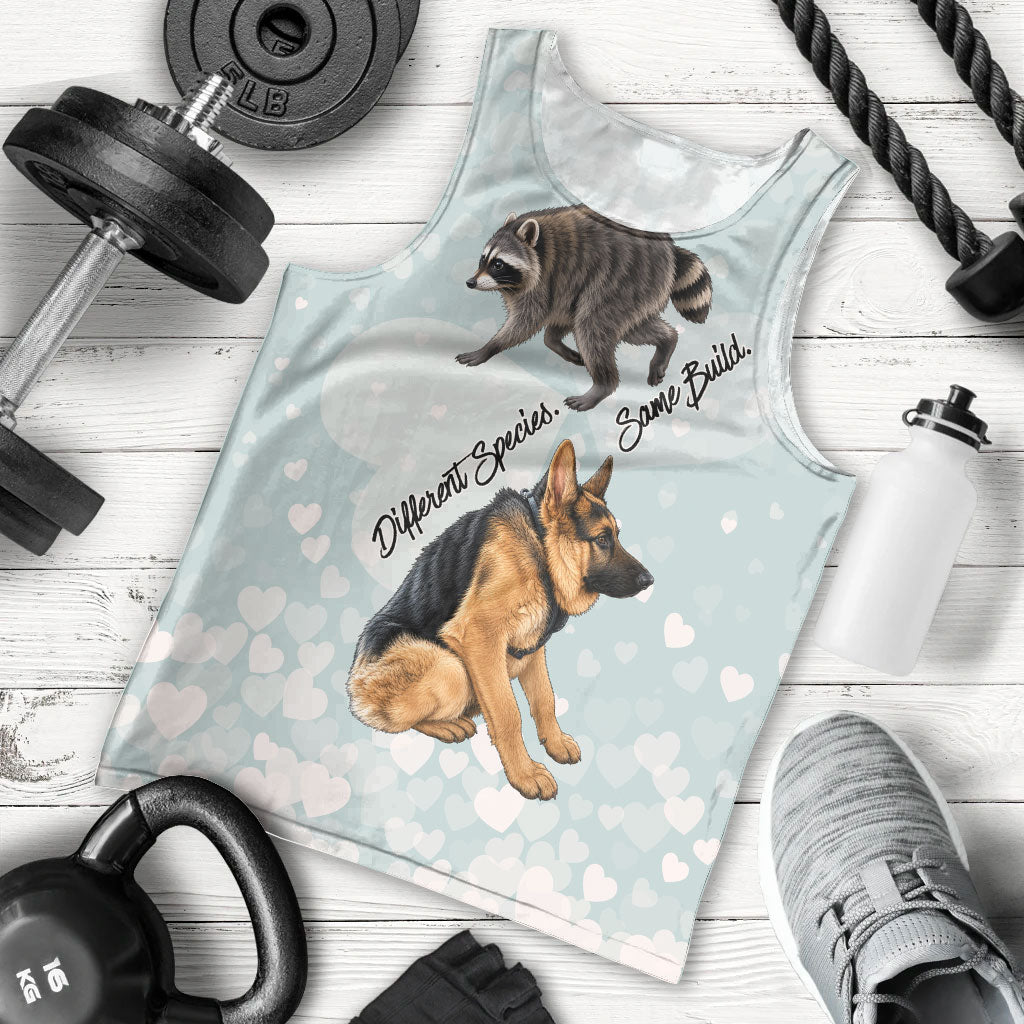 Jimothy The Raccoon And Dogs Men Tank Top Different Species Same Build Inspirational Heart