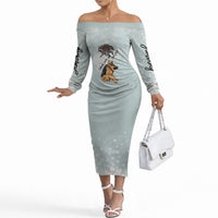 Jimothy The Raccoon And Dogs Off The Shoulder Long Sleeve Dress Different Species Same Build Inspirational Heart