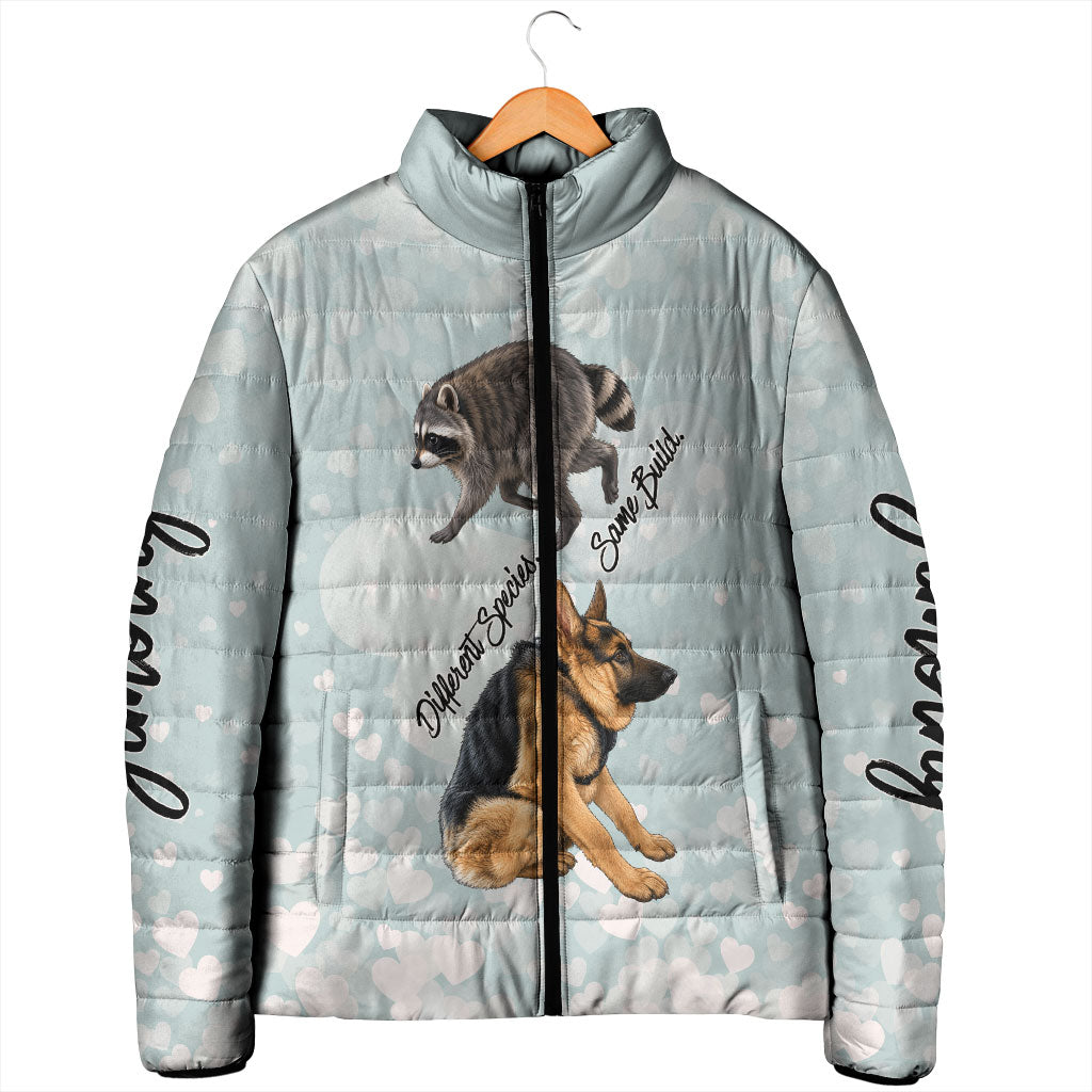 Jimothy The Raccoon And Dogs Padded Jacket Different Species Same Build Inspirational Heart