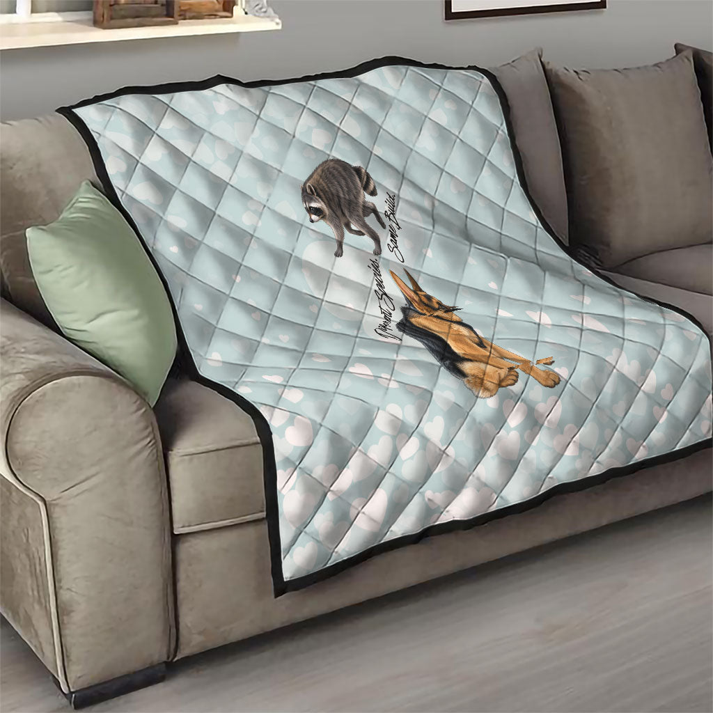 Jimothy The Raccoon And Dogs Quilt Different Species Same Build Inspirational Heart