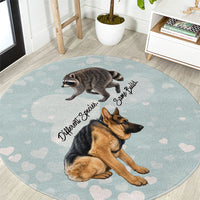 Jimothy The Raccoon And Dogs Round Carpet Different Species Same Build Inspirational Heart