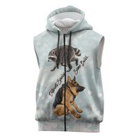 Jimothy The Raccoon And Dogs Sleeveless Zip Hoodie Different Species Same Build Inspirational Heart